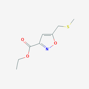 molecular formula C8H11NO3S B12904412 Ethyl 5-[(methylsulfanyl)methyl]-1,2-oxazole-3-carboxylate CAS No. 84654-26-2