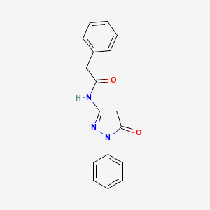 molecular formula C17H15N3O2 B12904463 N-(5-Oxo-1-phenyl-4,5-dihydro-1H-pyrazol-3-yl)-2-phenylacetamide CAS No. 112289-97-1