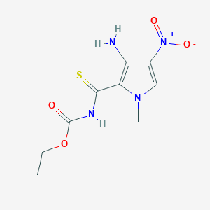 molecular formula C9H12N4O4S B12904467 Ethyl (3-amino-1-methyl-4-nitro-1H-pyrrole-2-carbothioyl)carbamate CAS No. 72082-37-2