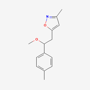 molecular formula C14H17NO2 B12904492 Isoxazole, 5-[2-methoxy-2-(4-methylphenyl)ethyl]-3-methyl- CAS No. 61449-19-2