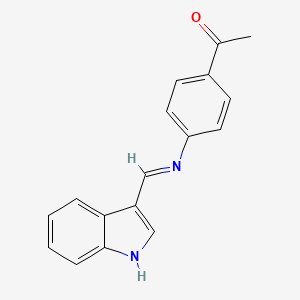 molecular formula C17H14N2O B12904523 Ethanone, 1-[4-[(1H-indol-3-ylmethylene)amino]phenyl]- CAS No. 88701-57-9