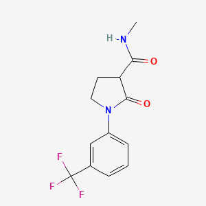 molecular formula C13H13F3N2O2 B12904560 N-Methyl-2-oxo-1-(3-(trifluoromethyl)phenyl)pyrrolidine-3-carboxamide CAS No. 685531-31-1