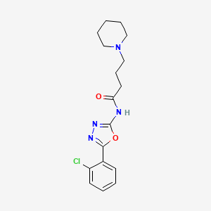 molecular formula C17H21ClN4O2 B12904598 N-(5-(2-Chlorophenyl)-1,3,4-oxadiazol-2-yl)-4-(piperidin-1-yl)butanamide CAS No. 89758-31-6