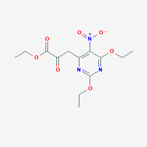 molecular formula C13H17N3O7 B12904627 Ethyl 3-(2,6-diethoxy-5-nitropyrimidin-4-yl)-2-oxopropanoate CAS No. 93475-86-6
