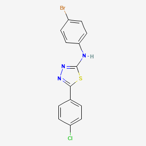 molecular formula C14H9BrClN3S B12904649 N-(4-bromophenyl)-5-(4-chlorophenyl)-1,3,4-thiadiazol-2-amine CAS No. 827580-51-8