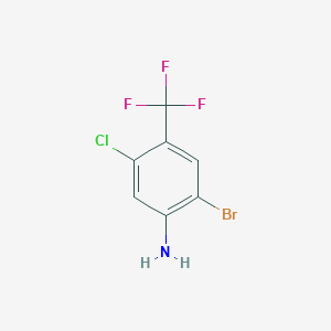 molecular formula C7H4BrClF3N B1290469 2-Bromo-5-chloro-4-(trifluoromethyl)aniline CAS No. 863111-48-2