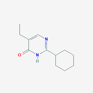 molecular formula C12H18N2O B12904726 2-Cyclohexyl-5-ethylpyrimidin-4(3H)-one CAS No. 61442-55-5