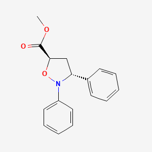 molecular formula C17H17NO3 B12904736 Methyl (3R,5R)-2,3-diphenyl-1,2-oxazolidine-5-carboxylate CAS No. 69284-38-4