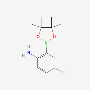 B1290477 4-Fluoro-2-(4,4,5,5-tetramethyl-1,3,2-dioxaborolan-2-yl)aniline CAS No. 863578-24-9