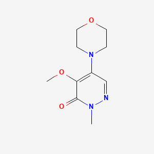 molecular formula C10H15N3O3 B12904773 3(2H)-Pyridazinone, 4-methoxy-2-methyl-5-morpholino- CAS No. 39030-44-9