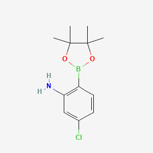 molecular formula C12H17BClNO2 B1290478 5-Chloro-2-(4,4,5,5-tetramethyl-1,3,2-dioxaborolan-2-YL)aniline CAS No. 863578-21-6