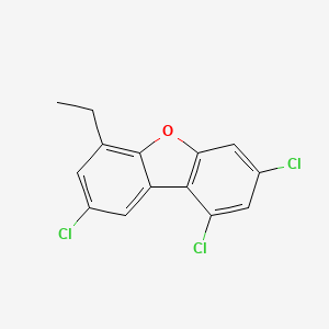 molecular formula C14H9Cl3O B12904818 1,3,8-Trichloro-6-ethyl-dibenzofuran CAS No. 125652-16-6