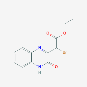 molecular formula C12H11BrN2O3 B12904831 Ethyl bromo(3-oxo-3,4-dihydroquinoxalin-2-yl)acetate CAS No. 88051-09-6