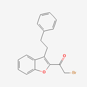 molecular formula C18H15BrO2 B12904856 Ethanone, 2-bromo-1-[3-(2-phenylethyl)-2-benzofuranyl]- CAS No. 158358-17-9