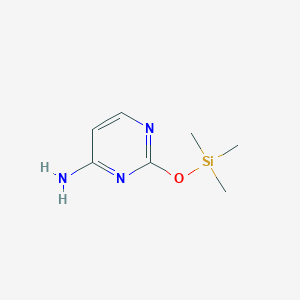 molecular formula C7H13N3OSi B12904889 4-Pyrimidinamine, 2-[(trimethylsilyl)oxy]- CAS No. 56653-26-0