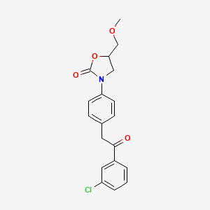 molecular formula C19H18ClNO4 B12904955 3-(4-(2-(3-Chlorophenyl)-2-oxoethyl)phenyl)-5-(methoxymethyl)-2-oxazolidinone CAS No. 79039-02-4