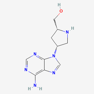 molecular formula C10H14N6O B12905046 cis-4-(6-Amino-9H-purin-9-yl)-D-prolinol CAS No. 135042-28-3