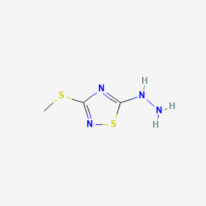 molecular formula C3H6N4S2 B12905050 5-Hydrazinyl-3-(methylsulfanyl)-1,2,4-thiadiazole CAS No. 38362-23-1