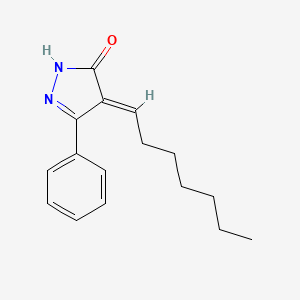 molecular formula C16H20N2O B12905083 4-Heptylidene-3-phenyl-1H-pyrazol-5(4H)-one 