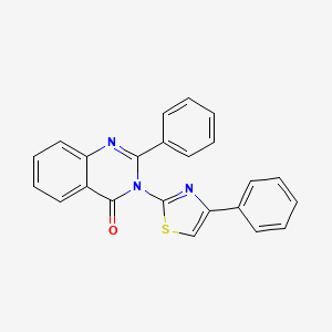 molecular formula C23H15N3OS B12905094 2-Phenyl-3-(4-phenyl-1,3-thiazol-2-yl)quinazolin-4(3H)-one CAS No. 72756-47-9