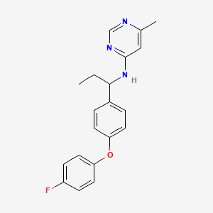molecular formula C20H20FN3O B12905146 N-(1-(4-(4-fluorophenoxy)phenyl)propyl)-6-methylpyrimidin-4-amine CAS No. 921604-58-2