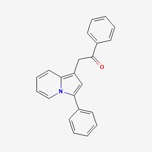 molecular formula C22H17NO B12905180 Ethanone, 1-phenyl-2-(3-phenyl-1-indolizinyl)- CAS No. 61454-00-0