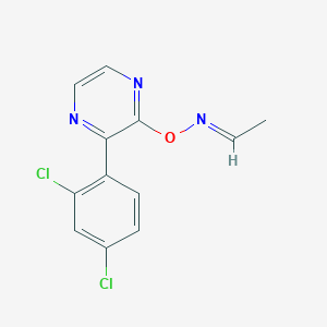 molecular formula C12H9Cl2N3O B12905204 Acetaldehyde O-(3-(2,4-dichlorophenyl)pyrazin-2-yl) oxime 
