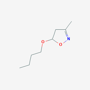 molecular formula C8H15NO2 B12905208 Isoxazole, 5-butoxy-4,5-dihydro-3-methyl- CAS No. 57066-00-9
