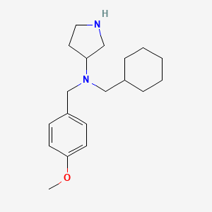 molecular formula C19H30N2O B12905347 N-(Cyclohexylmethyl)-N-[(4-methoxyphenyl)methyl]pyrrolidin-3-amine CAS No. 820984-35-8