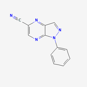 molecular formula C12H7N5 B12905492 1-Phenyl-1H-pyrazolo[3,4-b]pyrazine-5-carbonitrile CAS No. 87595-30-0