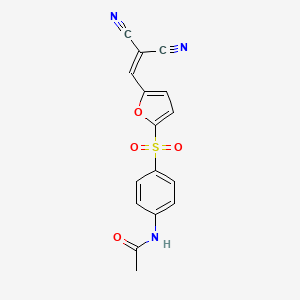 molecular formula C16H11N3O4S B12905499 N-{4-[5-(2,2-Dicyanoethenyl)furan-2-sulfonyl]phenyl}acetamide CAS No. 64251-81-6