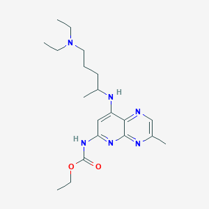 molecular formula C20H32N6O2 B12905515 Ethyl (8-((5-(diethylamino)pentan-2-yl)amino)-3-methylpyrido[2,3-b]pyrazin-6-yl)carbamate CAS No. 21271-70-5