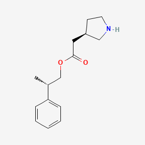 molecular formula C15H21NO2 B12905530 (S)-2-Phenylpropyl 2-((R)-pyrrolidin-3-yl)acetate 