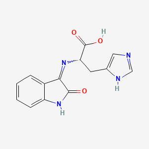 molecular formula C14H12N4O3 B12905638 L-Histidine, N-(1,2-dihydro-2-oxo-3H-indol-3-ylidene)- CAS No. 167489-39-6