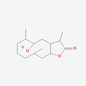 molecular formula C15H26O3 B12905724 5-Hydroxy-3,6,10-trimethyldecahydrocyclodeca[b]furan-2(3H)-one CAS No. 64562-18-1