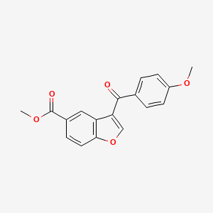 molecular formula C18H14O5 B12905777 Methyl 3-(4-methoxybenzoyl)-1-benzofuran-5-carboxylate CAS No. 88673-78-3
