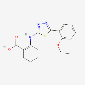 molecular formula C17H19N3O3S B12905795 1-Cyclohexene-1-carboxylic acid, 2-((5-(2-ethoxyphenyl)-1,3,4-thiadiazol-2-yl)amino)- CAS No. 160893-98-1