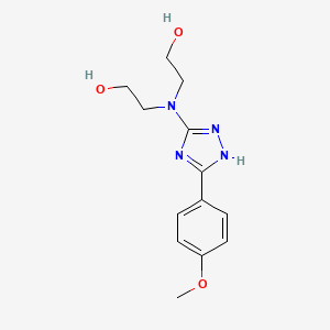 molecular formula C13H18N4O3 B12905862 Ethanol, 2,2'-[[5-(4-methoxyphenyl)-1H-1,2,4-triazol-3-yl]imino]bis- CAS No. 61450-78-0