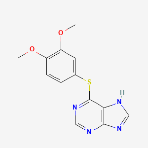 molecular formula C13H12N4O2S B12905865 1H-Purine, 6-[(3,4-dimethoxyphenyl)thio]- CAS No. 646510-16-9