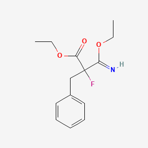 molecular formula C14H18FNO3 B12905867 Ethyl 2-benzyl-3-ethoxy-2-fluoro-3-iminopropanoate CAS No. 18283-08-4