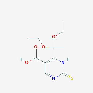 molecular formula C11H16N2O4S B12905947 4-(1,1-Diethoxyethyl)-2-thioxo-1,2-dihydropyrimidine-5-carboxylic acid CAS No. 62328-11-4