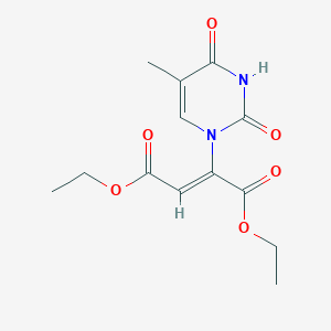 molecular formula C13H16N2O6 B12905973 Diethyl 2-(5-methyl-2,4-dioxo-3,4-dihydropyrimidin-1(2H)-yl)fumarate 