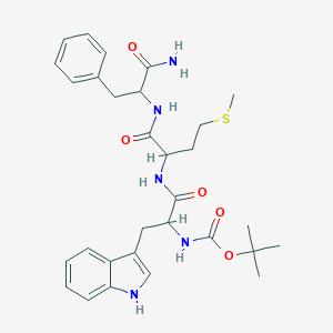 molecular formula C30H39N5O5S B012906 tert-butyl N-[1-[[1-[(1-amino-1-oxo-3-phenylpropan-2-yl)amino]-4-methylsulfanyl-1-oxobutan-2-yl]amino]-3-(1H-indol-3-yl)-1-oxopropan-2-yl]carbamate CAS No. 104180-24-7