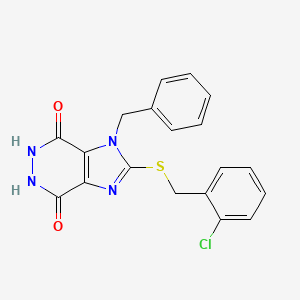 molecular formula C19H15ClN4O2S B12906028 1-Benzyl-2-[(2-chlorobenzyl)sulfanyl]-5,6-dihydro-1h-imidazo[4,5-d]pyridazine-4,7-dione CAS No. 3434-17-1