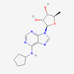 molecular formula C15H21N5O3 B12906033 (2R,3R,4S,5R)-2-(6-(Cyclopentylamino)-9H-purin-9-yl)-5-methyltetrahydrofuran-3,4-diol 