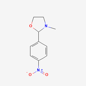 molecular formula C10H12N2O3 B12906042 3-Methyl-2-(4-nitrophenyl)-1,3-oxazolidine CAS No. 40795-02-6