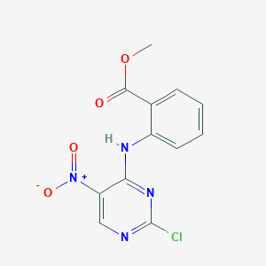 molecular formula C12H9ClN4O4 B12906049 Methyl 2-[(2-chloro-5-nitropyrimidin-4-yl)amino]benzoate CAS No. 66427-76-7