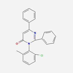 molecular formula C23H17ClN2O B12906071 3-(2-Chloro-6-methylphenyl)-2,6-diphenylpyrimidin-4(3H)-one CAS No. 89069-87-4