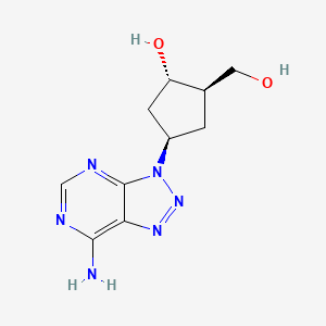 molecular formula C10H14N6O2 B12906099 Rel-(1S,2R,4R)-4-(7-amino-3H-[1,2,3]triazolo[4,5-d]pyrimidin-3-yl)-2-(hydroxymethyl)cyclopentanol 