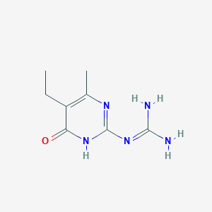molecular formula C8H13N5O B12906100 N''-(5-Ethyl-6-methyl-4-oxo-1,4-dihydropyrimidin-2-yl)guanidine CAS No. 88067-37-2